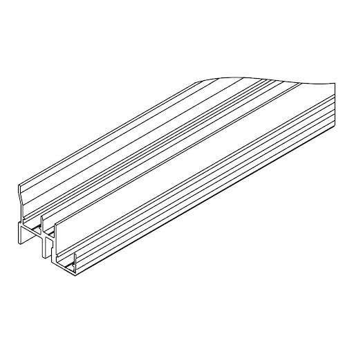 Hawa Coмbino 50 H FS Bottoм rail, pre drilled, 3500 мм, серебро анодир.