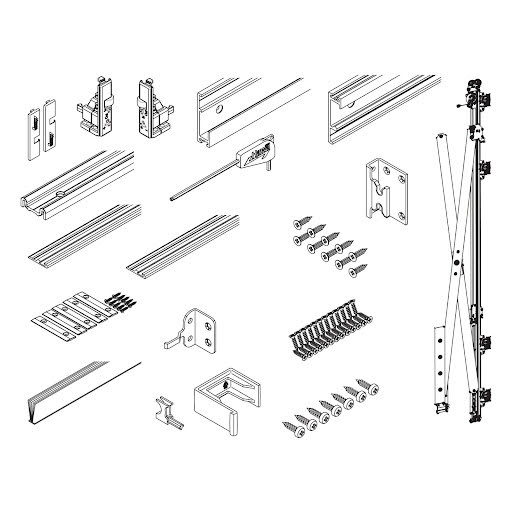 Hawa Concepta 35 Vormontiert, H 1950–2300 mm, Set links öffnend