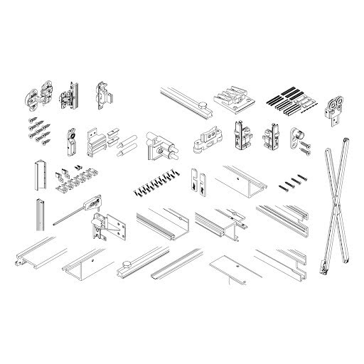 Hawa Folding Concepta 25, H 1250–1850 mm, set pro levá křídla, černá anoda