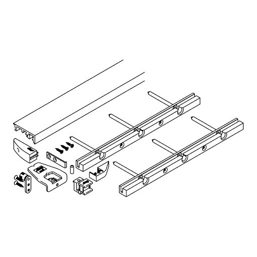 Hawa Folding Concepta Base profil, 1300 mm, ezüst-eloxált, készlet tartozékokkal