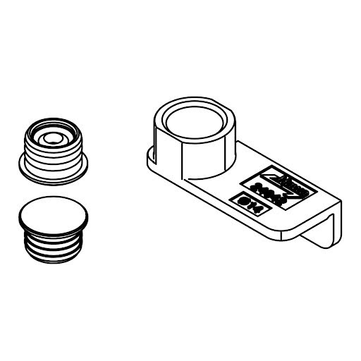 Hawa Folding Concepta Magnetic centering part, incl. drill jig, silver anodised