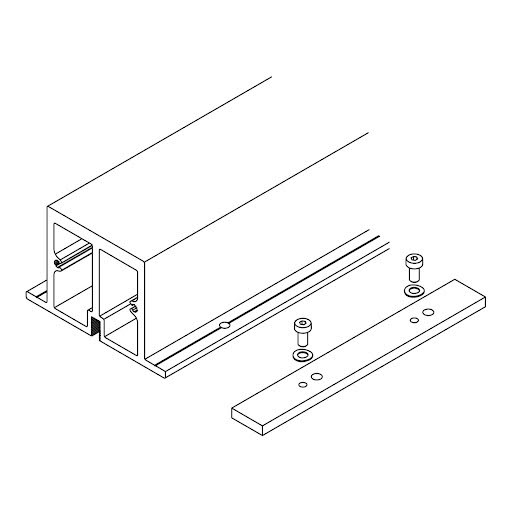 Hawa Folding Concepta Profil de ranforsare 2600 mm, anodizat argintiu, set cu accesoriu.