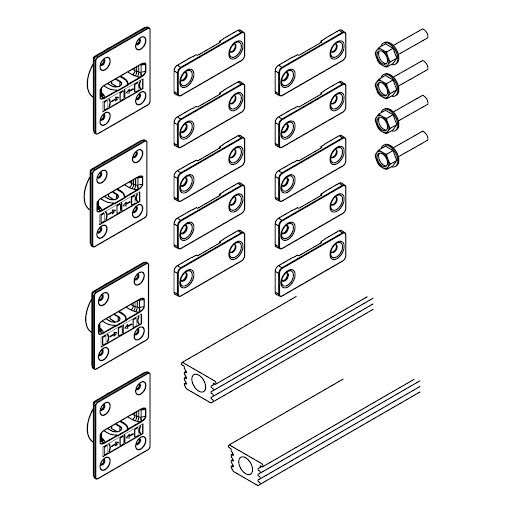 Hawa Armătură de îndreptare, H 2040-2600 mm, aluminiu, set pentru 1 ușă.