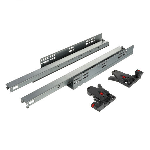 Riex NU80 (19mm) Concealed slide, full extension, soft-close, synchro, 40 kg, 500 mm, 3D brackets