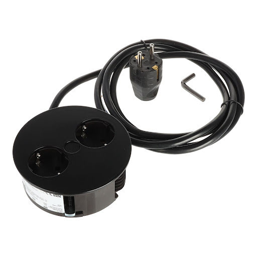 Bachmann Twist Electrical socket Schuko (2×), cable 2 m, matt black