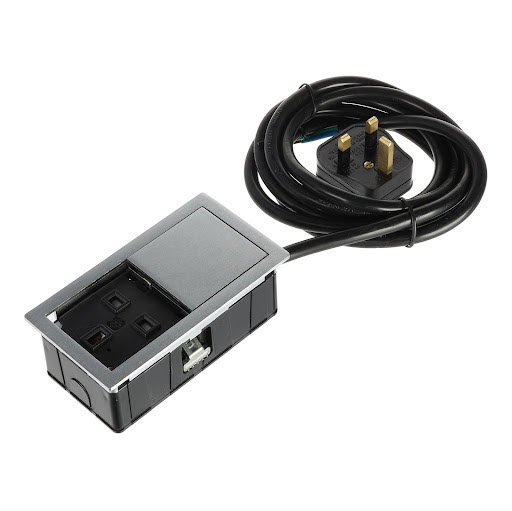 ASA Plastici Versahit Mono, Electrical socket UK (1×), IP54, cable 2 m, stainless steel
