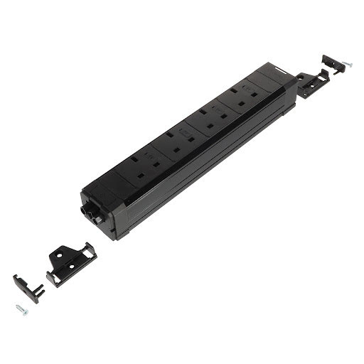 ASA Plastici VERSATEK Basic 4× type G UK, RJ45 GST In/Out, noir mat