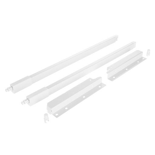Riex NX40 Set of 2 square longitudinal railings with back brackets, 204/500 mm, white