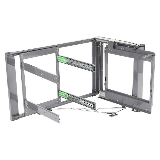 Riex GP58 Corner pull-out baskets w/o door attached, frame with mechanism, right, W900, dark grey