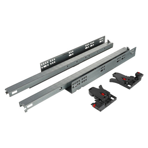Riex NU80 (19mm) Concealed slide, full extension, soft-close, synchro, 40 kg, 550 mm, 3D brackets