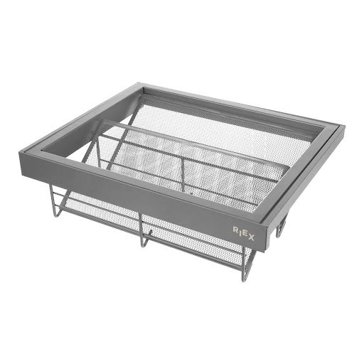 Riex VX85 Aluminium frame with shoe rack, H160, W600, 420 mm, dark grey