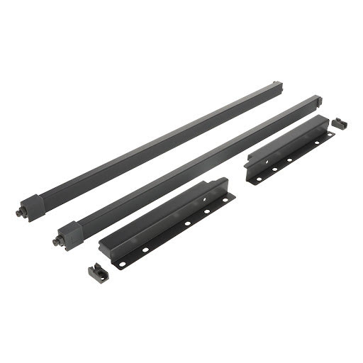 Riex ND30 Set of 2 square longitudinal railings with back brackets, 201/500 mm, dark grey