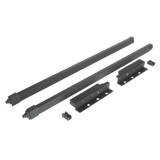Riex ND30 Set of 2 square longitudinal railings with back brackets, 137/550 mm, dark grey