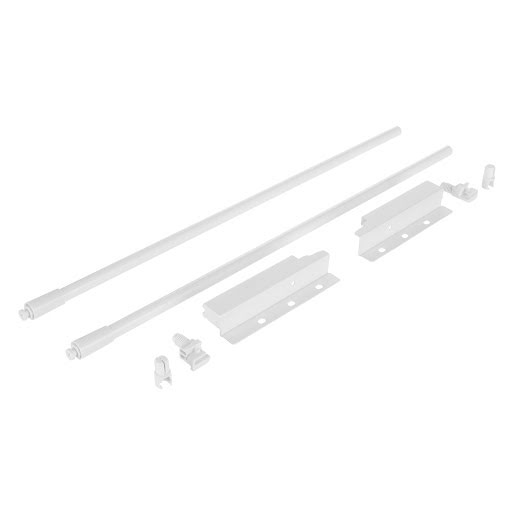 Riex ND30 Set of 2 round longitudinal railings with back brackets, 137/550 mm, white