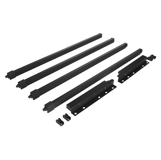 Riex ND30 Set of 4 square longitudinal railings with back brackets, 201/550 mm, dark grey