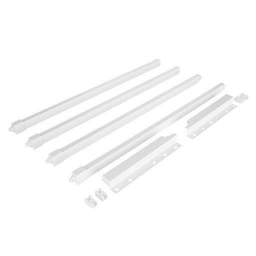 Riex ND30 Set of 4 square longitudinal railings with back brackets, 201/550 mm, white