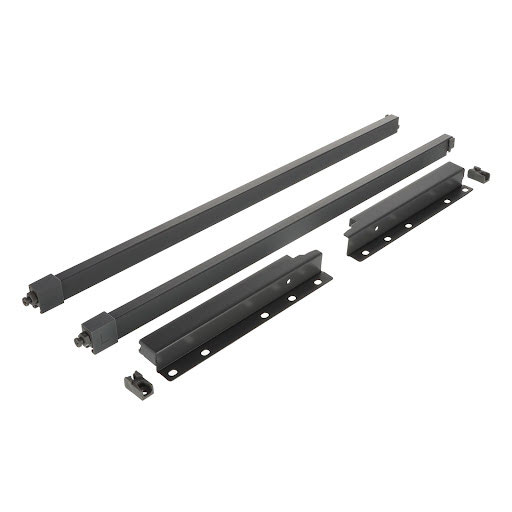 Riex ND30 Set of 2 square longitudinal railings with back brackets, 201/550 mm, dark grey