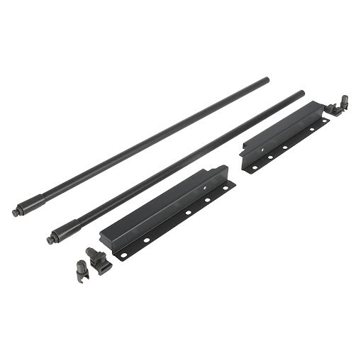 Riex ND30 Set of 2 round longitudinal railings with back brackets, 201/550 mm, dark grey