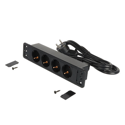 Riex ED14 Electrical socket Schuko (4×), cable 2 m, black