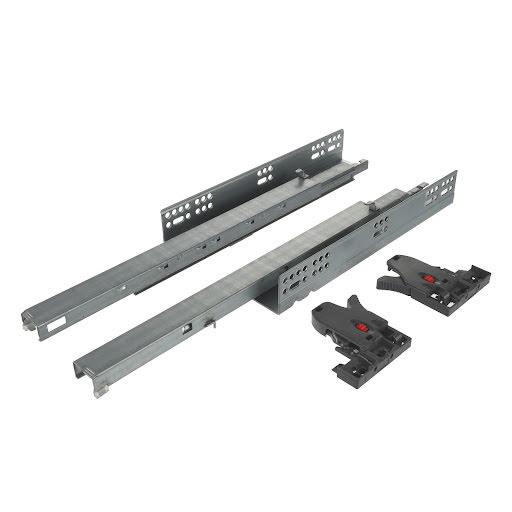 Riex NU70 Concealed slide, full extension, push for open, synchro, 35 kg, 400 mm, 2D brackets