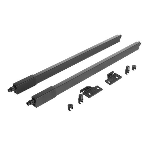 RiexTrack Set of 2 square railings, 450 mm, dark grey