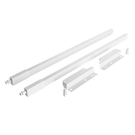 Riex NX40 Set of 2 square longitudinal railings with back brackets, 140/550 mm, white
