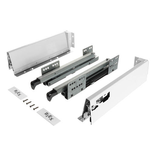 Riex NX40 Kit tiroir, coulisse double paroi, tiroir standard, 86/300 mm, blanc