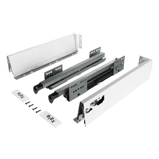Riex NX40 Double wall slide, basic drawer, 86/350 mm, white