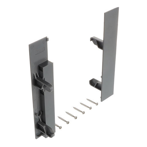 RiexTrack Accesoires de tiroirs intérieur, attache façade, H185 mm, gris foncé