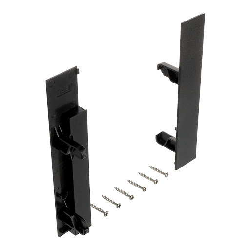 RiexTrack Accesoires de tiroirs intérieur, attache façade, H185 mm, noir