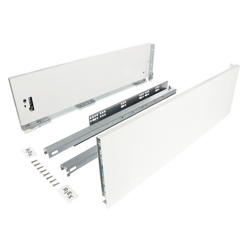 RiexTrack Kit tiroir, coulisse double paroi, 185/600 mm, blanc