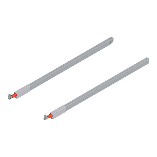 Blum TANDEMBOX Antaro longitudinal railing, L600mm, color light grey „WhiteAlu", pair