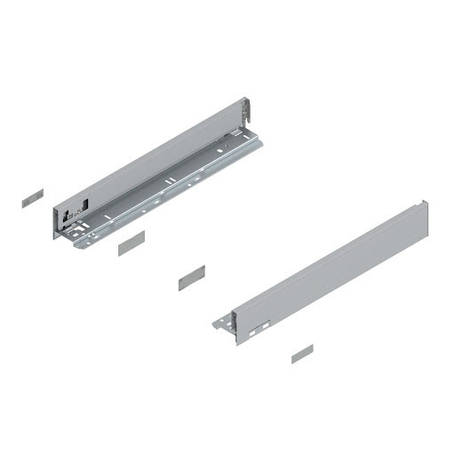Blum LEGRABOX Pure drawer side, 450 mm, height N, color silver „Polar", pair