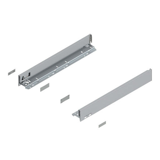 Blum LEGRABOX Pure drawer side, 500 mm, height N, color silver „Polar", pair
