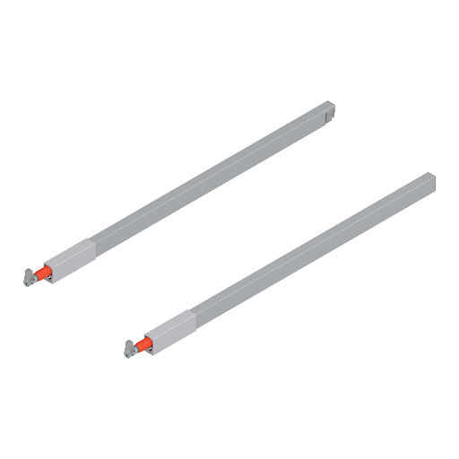 Blum TANDEMBOX Antaro longitudinal railing, L550mm, color light grey „WhiteAlu", pair