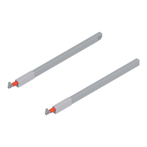Blum TANDEMBOX Antaro longitudinal railing, L450mm, color light grey „WhiteAlu", pair