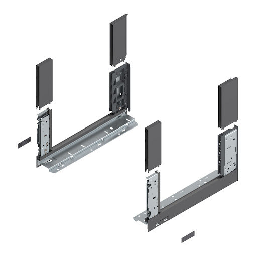 Blum LEGRABOX FREE drawer side, 350 mm, height C, color dark grey „Orion", pair