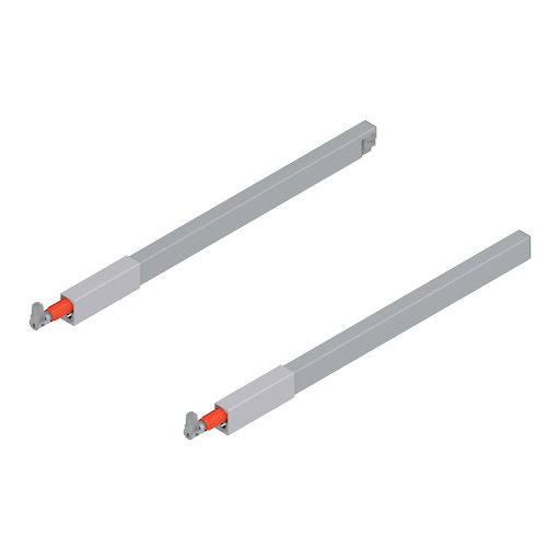 Blum TANDEMBOX Antaro longitudinal railing, L400mm, color light grey „WhiteAlu", pair