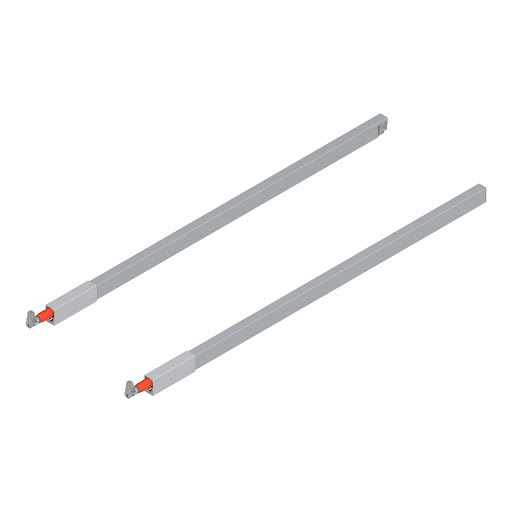 Blum TANDEMBOX Antaro longitudinal railing, L650mm, color light grey „WhiteAlu", pair