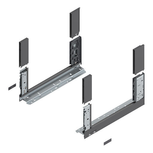 Blum LEGRABOX FREE drawer side, 400 mm, height C, color dark grey „Orion", pair