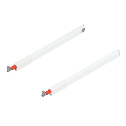 Blum TANDEMBOX Antaro longitudinal railing, L400mm, color white „Silk", pair