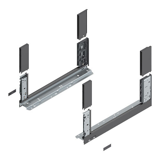 Blum LEGRABOX FREE drawer side, 450 mm, height C, color dark grey „Orion", pair