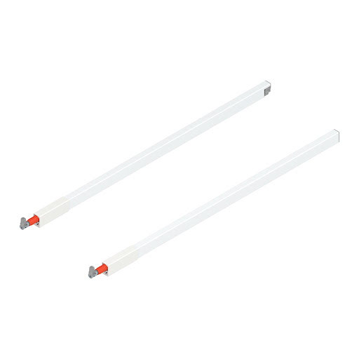 Blum TANDEMBOX Antaro longitudinal railing, L650mm, color white „Silk", pair