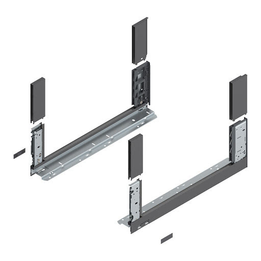 Blum LEGRABOX FREE drawer side, 500 mm, height C, color dark grey „Orion", pair