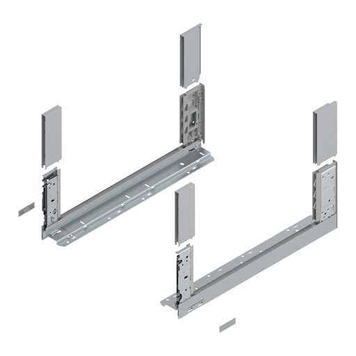 Blum LEGRABOX FREE drawer side, 500 mm, height C, color silver „Polar", pair
