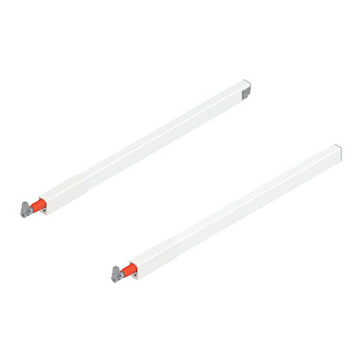 Blum TANDEMBOX Antaro longitudinal railing, L450mm, color white „Silk", pair