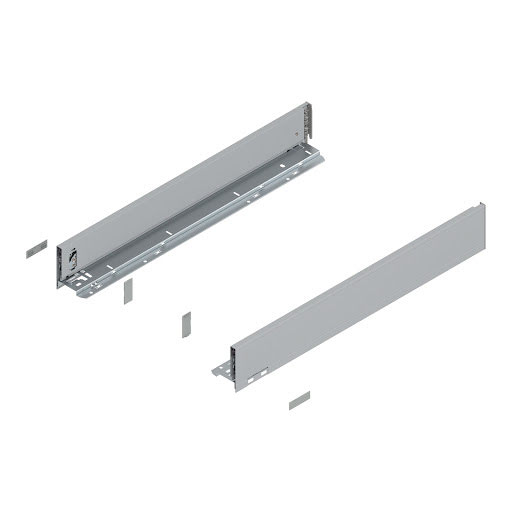 Blum LEGRABOX Pure drawer side, 600 mm, height M, color silver „Polar", pair