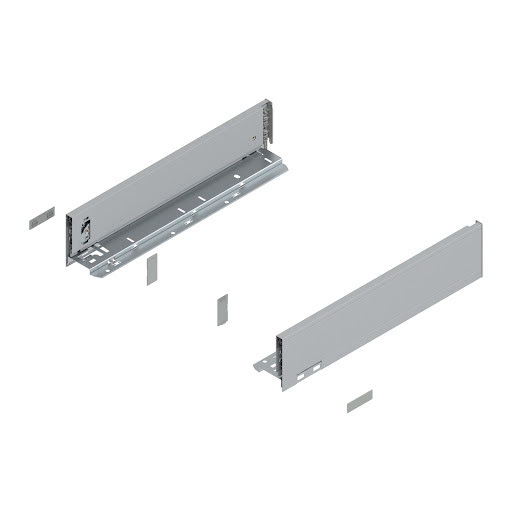Blum LEGRABOX Pure drawer side, 400 mm, height M, color silver „Polar", pair