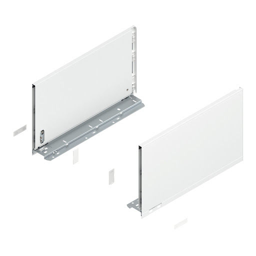 Blum LEGRABOX Pure drawer side, 400 mm, height F, color white „Silk", pair