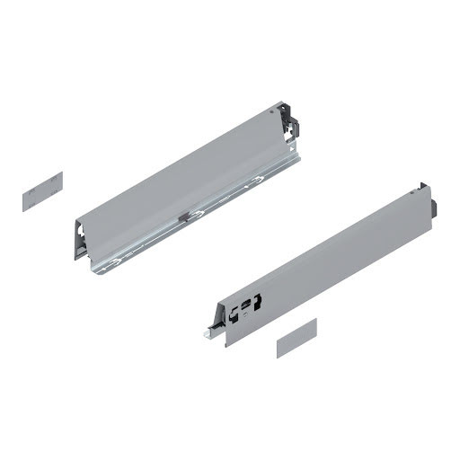 Blum TANDEMBOX Antaro drawer side, L400mm, N height, color light grey „WhiteAlu", pair